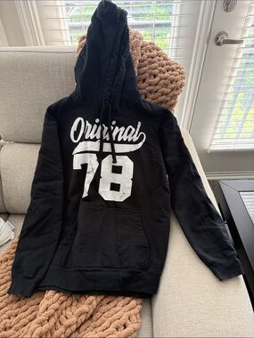 Port and Company Black Hoodie with White "Original 78" Graphic